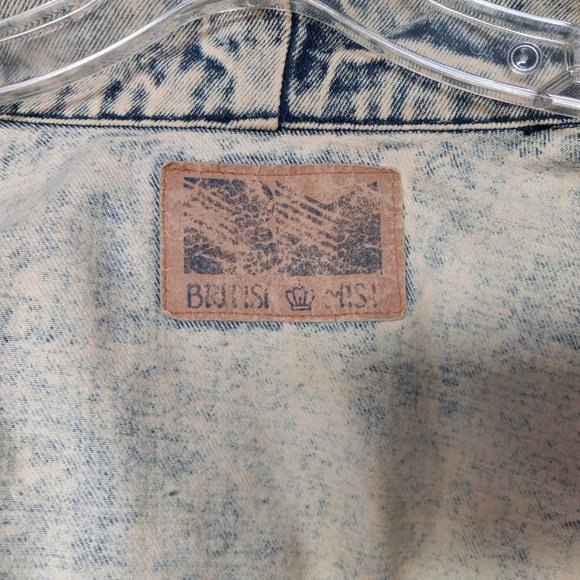 Vintage Fringe Denim Jacket Acid Wash Size L - Picture 4 of 16